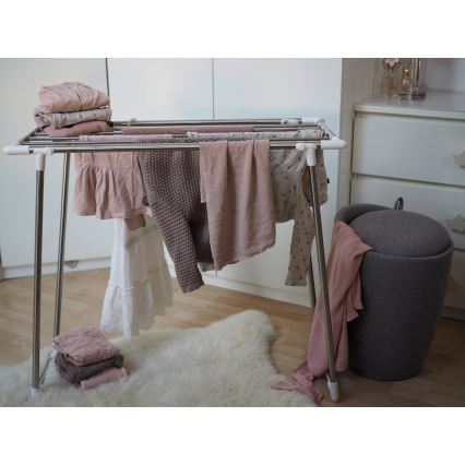 WENKO 3774020100 - Ruhaszárító PROFI SINGLE 87x79 cm rozsdamentes acél/ezüst/fehér