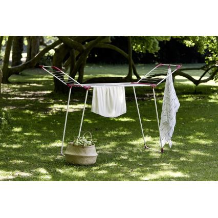 WENKO 3774021100 - Ruhaszárító állvány SUMMER DRY 153x76 cm fehér/rózsaszín