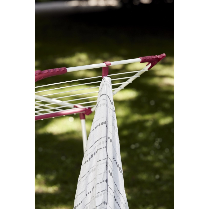 WENKO 3774021100 - Ruhaszárító állvány SUMMER DRY 153x76 cm fehér/rózsaszín