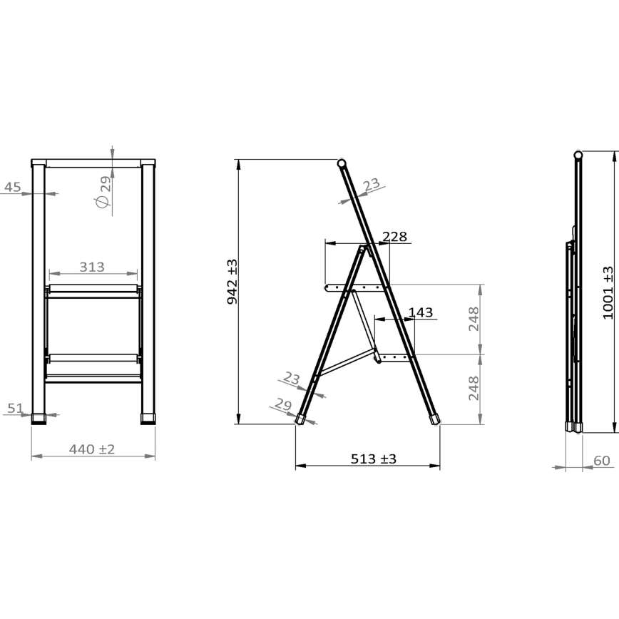 WENKO 50482100 - ALU-DESIGN fellépő 44x101 cm fekete