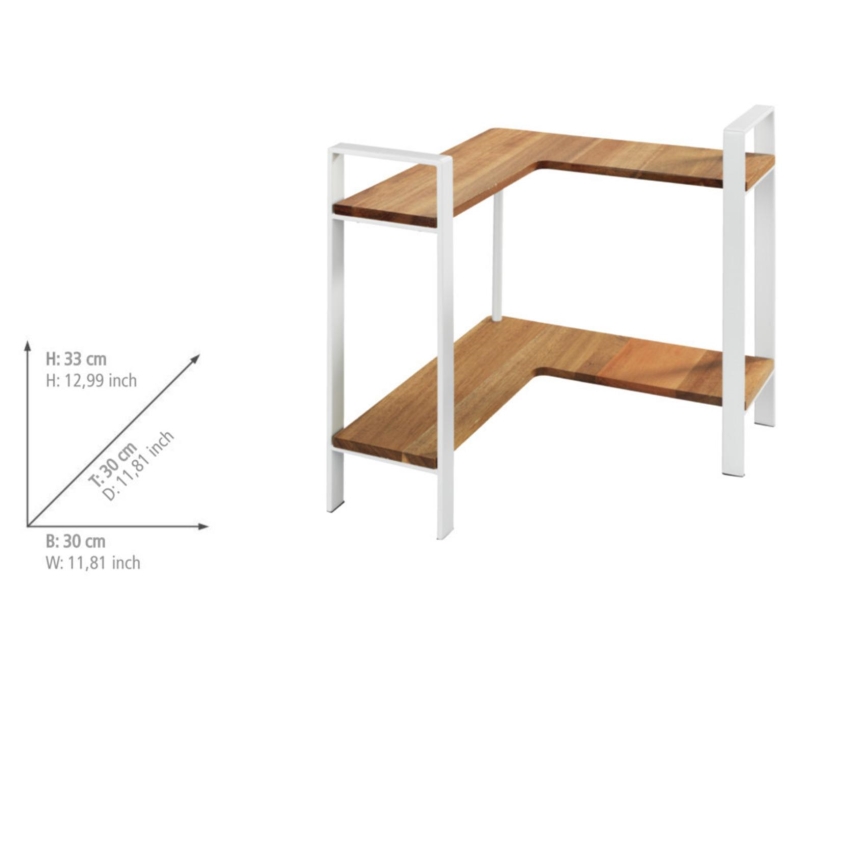 WENKO 53025100 - LOUISA polc 30x33 cm fehér/barna