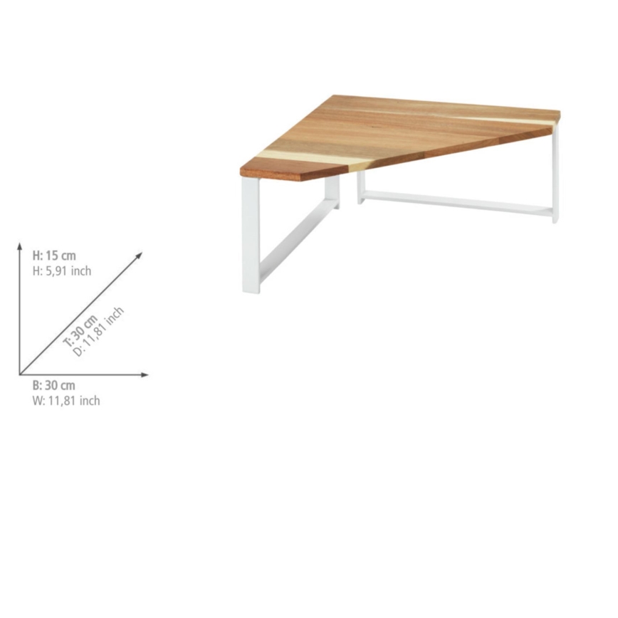 WENKO 53026100 - LOUISA polc 30 x 30 cm, fehér/barna