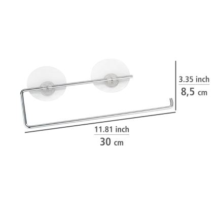 WENKO 53130100 - Papírtörlő tartó STATIC-LOC 30x8,5 cm ezüst/átlátszó