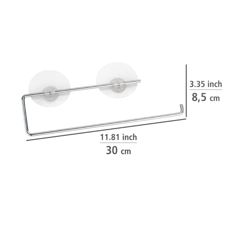 WENKO 53130100 - Papírtörlő tartó STATIC-LOC 30x8,5 cm ezüst/átlátszó