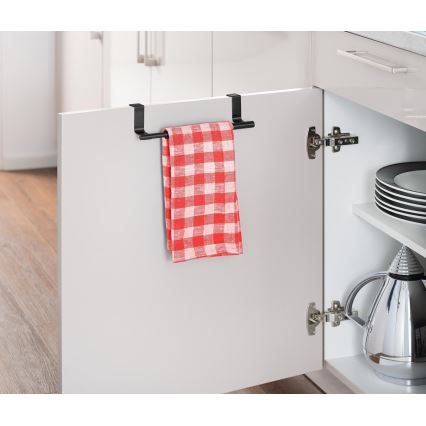 WENKO 53247100 - Törölközőtartó 36-60 cm rozsdamentes acél/fekete