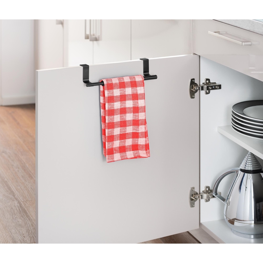 WENKO 53247100 - Törölközőtartó 36-60 cm rozsdamentes acél/fekete
