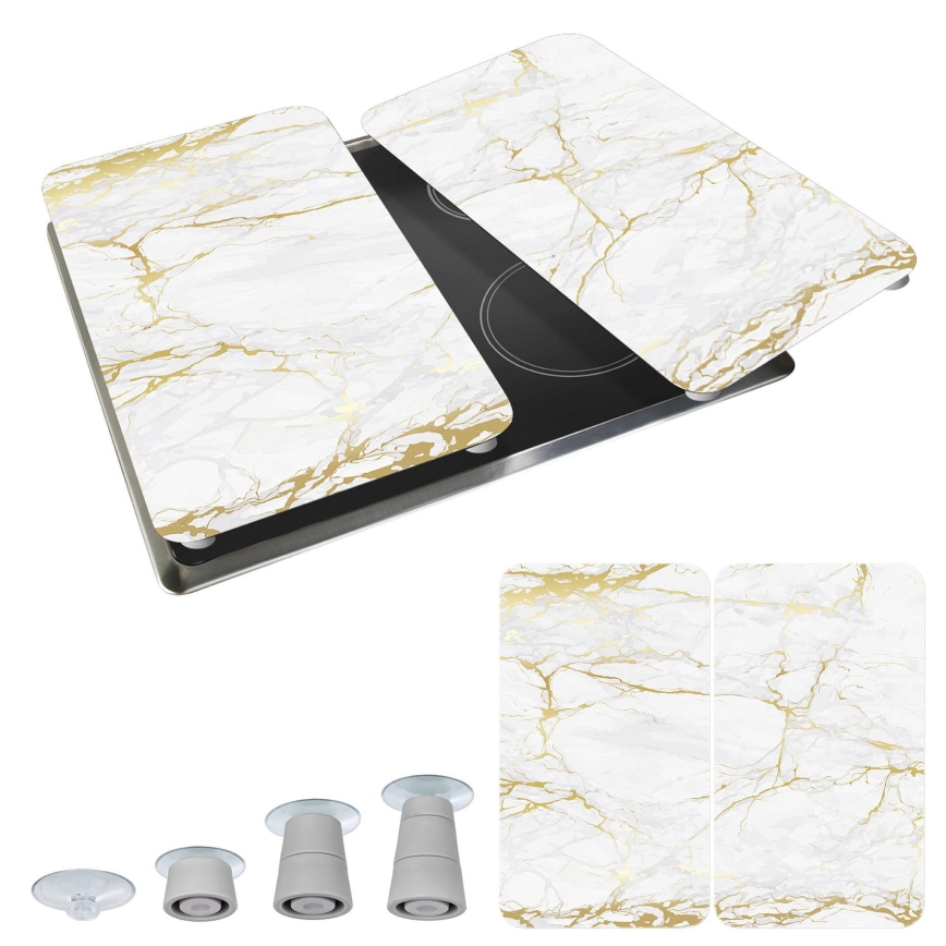 WENKO 53901100 - Főzőlap fedél 30x52 cm fehér/szürke/átlátszó