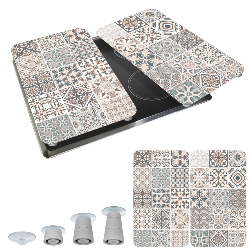 WENKO 53904100 - Főzőlap védőfedél 30x52 cm többszínű/szürke/átlátszó