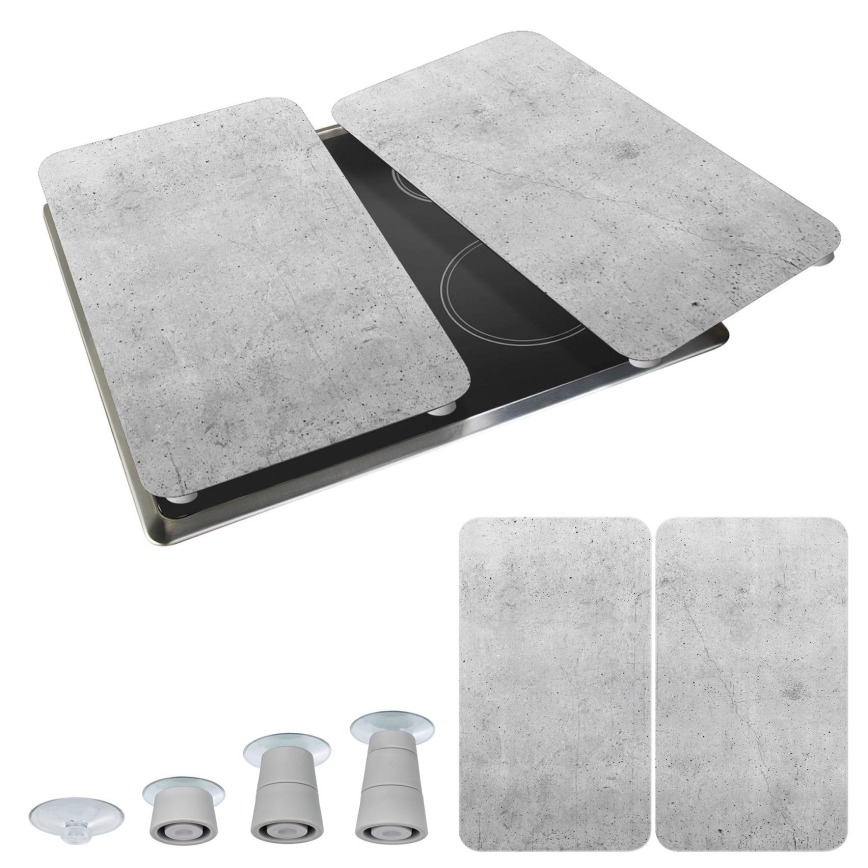 WENKO 53906100 - Főzőlapvédő 30x52 cm szürke/átlátszó