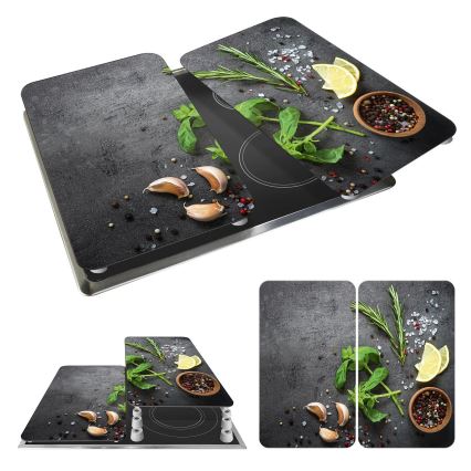 WENKO 53907100 - Főzőlap fedél 30x52 cm színes/szürke/átlátszó