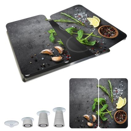 WENKO 53907100 - Főzőlap fedél 30x52 cm színes/szürke/átlátszó