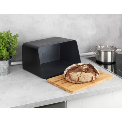 WENKO 54098100 - KUBO kenyértartó 35x26,5 cm fekete/barna