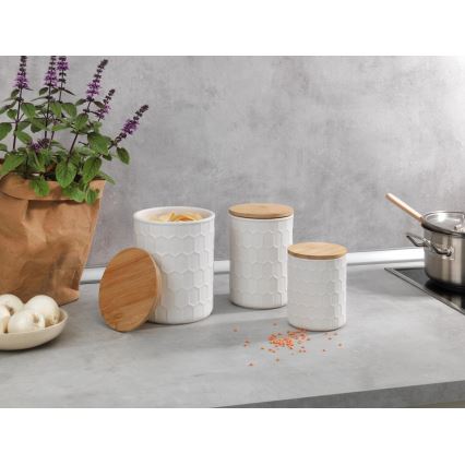 WENKO 54222100 - MAYA tárolódoboz 13x17 cm fehér/barna