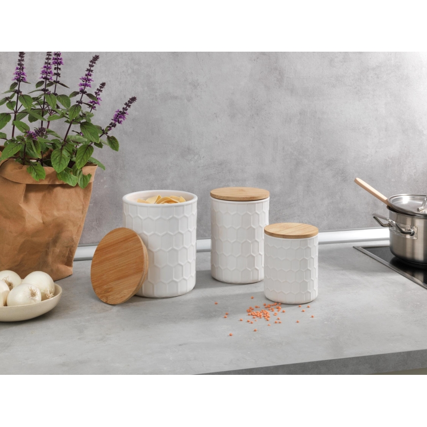 WENKO 54222100 - MAYA tárolódoboz 13x17 cm fehér/barna