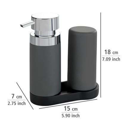 WENKO 54735100 - Mosóállomás EASY SQUEEZ-E 15x18 cm szürke/szürke