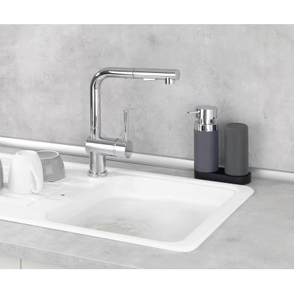 WENKO 54735100 - Mosóállomás EASY SQUEEZ-E 15x18 cm szürke/szürke