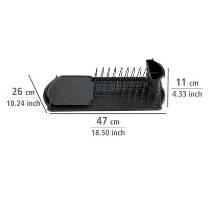 WENKO 54767100 - Csepegtetőtálca BASIC 47,5x26,5 cm fekete