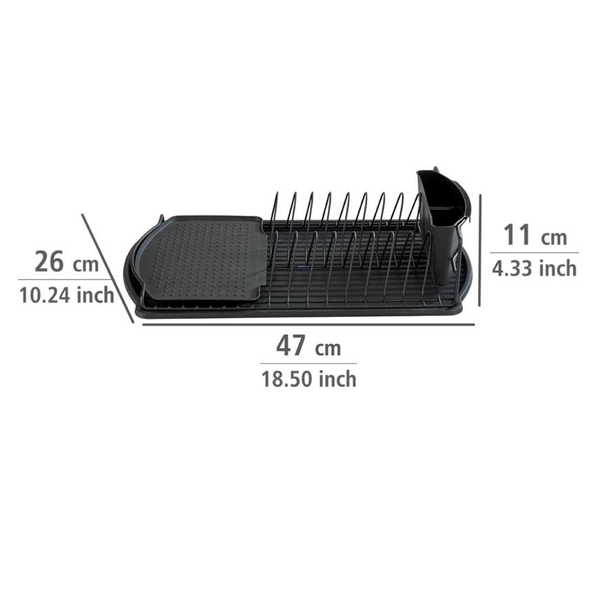 WENKO 54767100 - Csepegtetőtálca BASIC 47,5x26,5 cm fekete