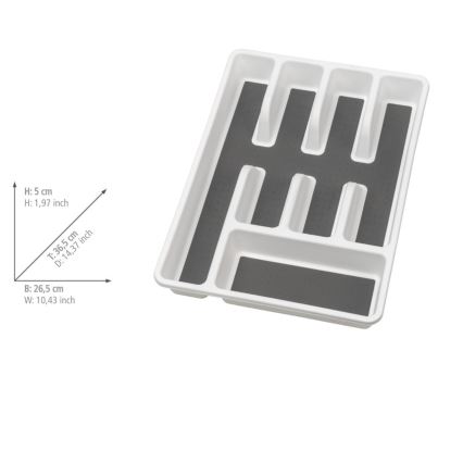 WENKO 54788100 - Evőeszköztartó 26,5x36,5 cm fehér/szürke