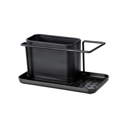 WENKO 55078100 - Konyhai rendszerező BLACK OUTDOOR KITCHEN 21x12 cm rozsdamentes acél/fekete