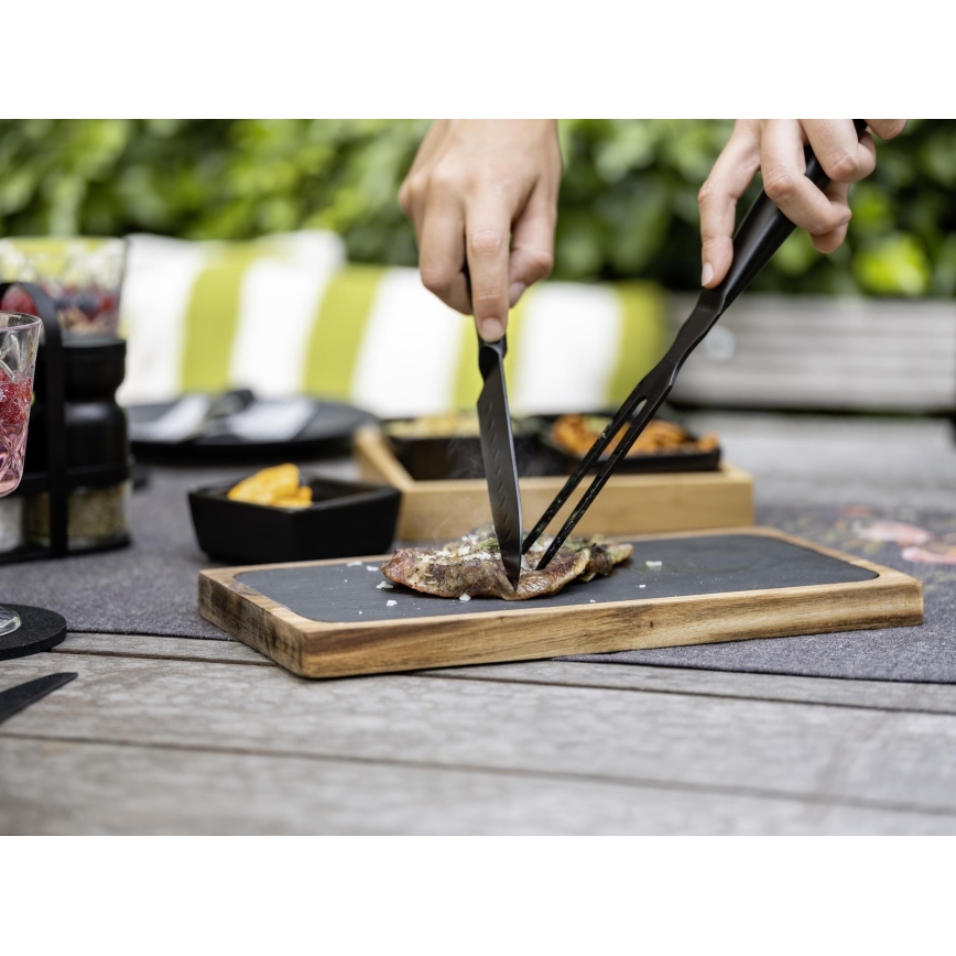 WENKO 55103100 - Vágódeszka BLACK OUTDOOR KITCHEN 30x15 cm barna/szürke
