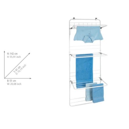 WENKO 63010800 - Ruhaszárító állvány 51x142 cm, fehér/szürke
