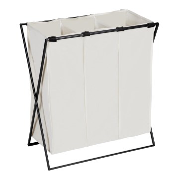 WENKO 71298800 - TRIO szennyeskosár 69x76 cm krémszínű/fekete