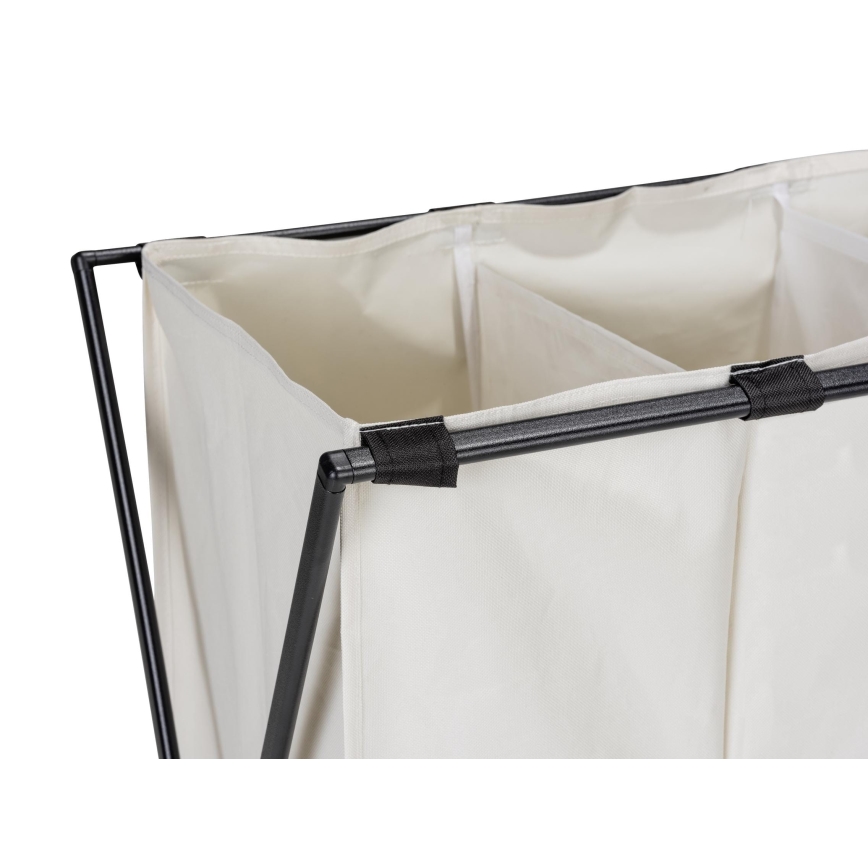 WENKO 71298800 - TRIO szennyeskosár 69x76 cm krémszínű/fekete