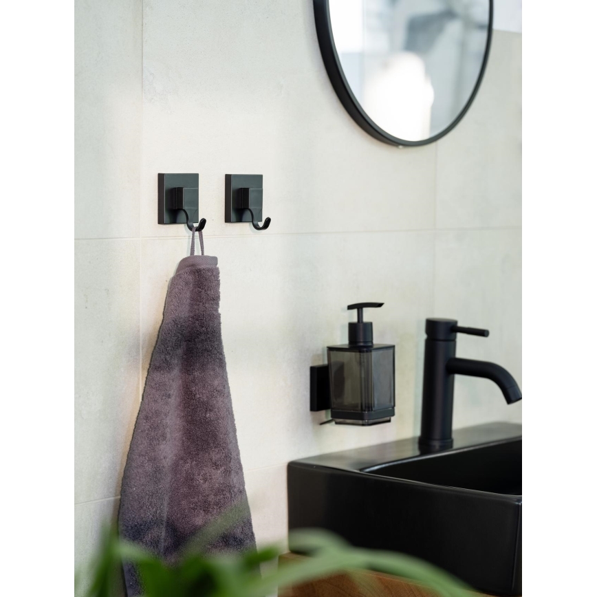 WENKO 71448800 - VACUUM-LOC QUADRO ED kampó, 6x7 cm, fekete