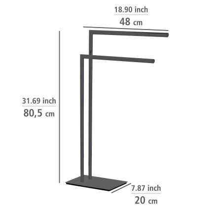 WENKO 71555800 - Törölközőtartó RECCO 48x80,5 cm fekete