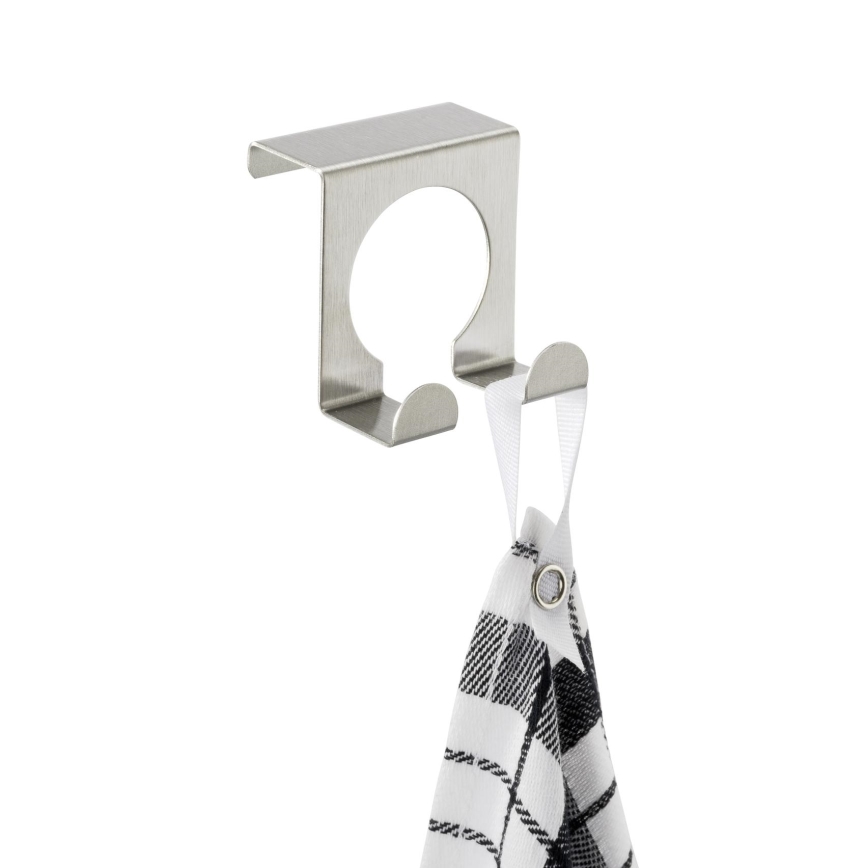 WENKO 8411100 - Rozsdamentes acél kampó, 5 x 5 cm, ezüstszínű