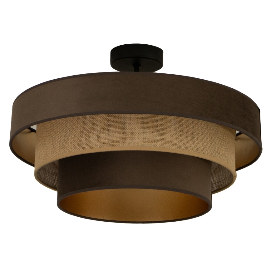 WENTA felületre szerelhető csillár, 1xE27/60W/230V, átmérő 50 cm, barna/juta