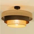 WENTA felületre szerelhető csillár, 1xE27/60W/230V, Ø 50 cm, juta/barna