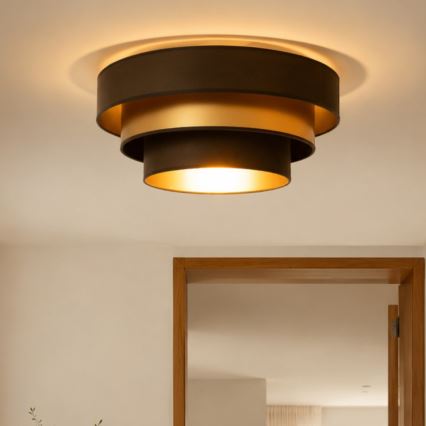 WENTA mennyezeti lámpa 1xE27/60W/230V Ø 50 cm barna/arany