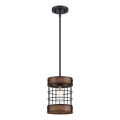 Westinghouse 61179 - Zsinóros függeszték LANGSTON 1xE27/60W/230V átmérő 19 cm barnwood