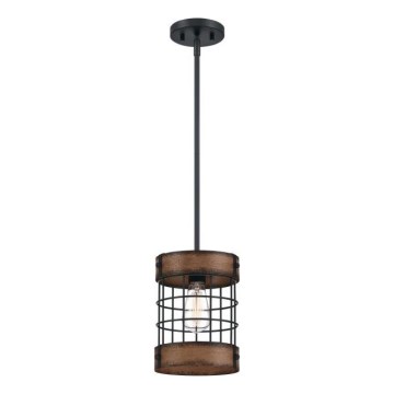 Westinghouse 61179 - Zsinóros függeszték LANGSTON 1xE27/60W/230V átmérő 19 cm barnwood