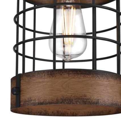 Westinghouse 61179 - Zsinóros függeszték LANGSTON 1xE27/60W/230V átmérő 19 cm barnwood