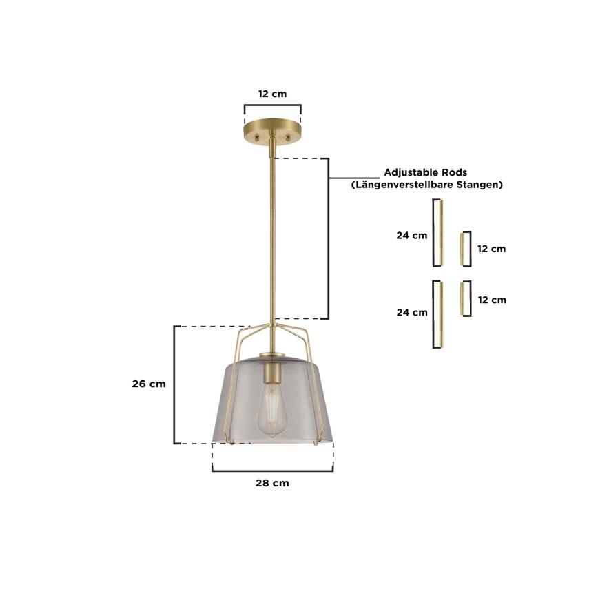 Westinghouse 61251 - Csillár rúdon HALLEIN 1xE27/60W/230V