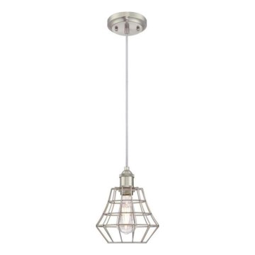 Westinghouse 6337240 - Kábeles csillár NATHAN 1xE27/60W/230V átm. 19 cm ezüst