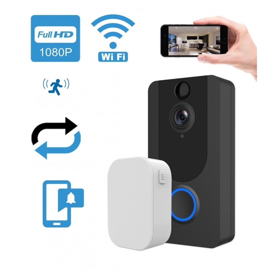 Wi-Fi vezeték nélküli csengő kamerával 1080p IP64