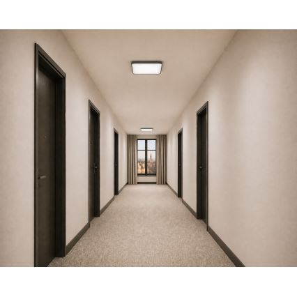 LED mennyezeti lámpa mozgás- és alkonyérzékelővel WILTON LED/24W/230V 4000K 33x33 cm antracit