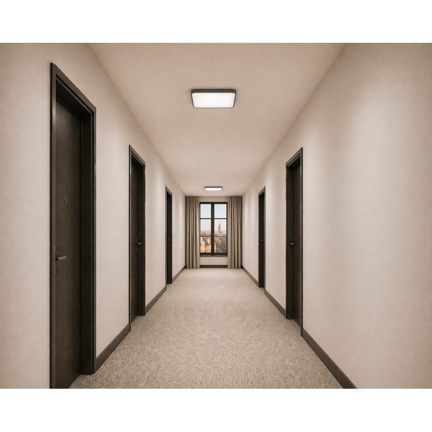 LED mennyezeti lámpa mozgás- és alkonyérzékelővel WILTON LED/24W/230V 4000K 33x33 cm antracit