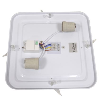 WILTON mennyezeti lámpa szenzorral 2xE27/60W/230V 33x33 cm fekete