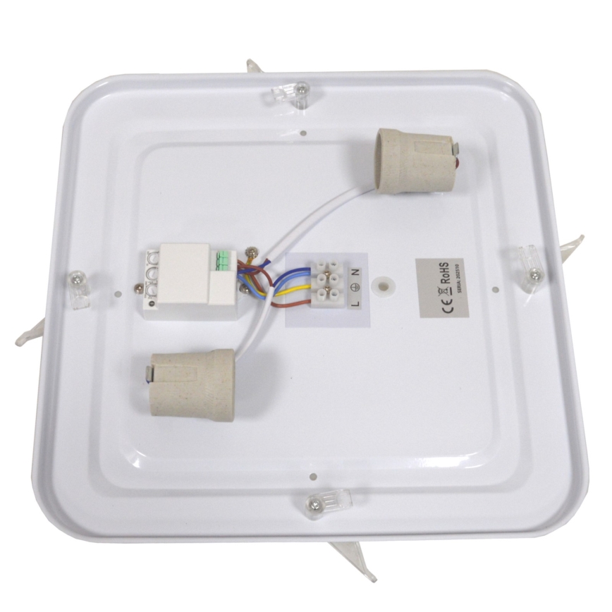 WILTON mennyezeti lámpa szenzorral 2xE27/60W/230V 33x33 cm fekete