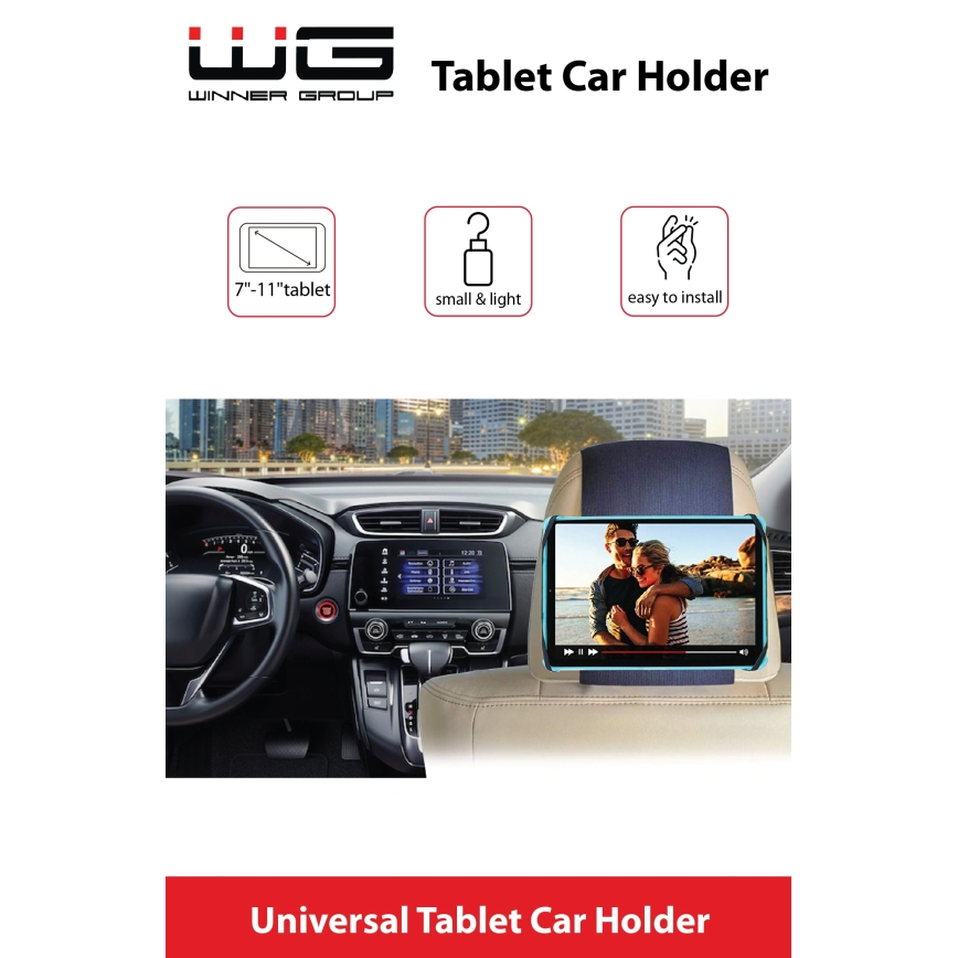 Winner Group - Autós tépőzáras tablet tartó fekete