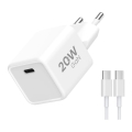 Winner Group- Gyorstöltő adapter 1xUSB-C PD 20W + USB vezeték USB-C / USB-C 1m