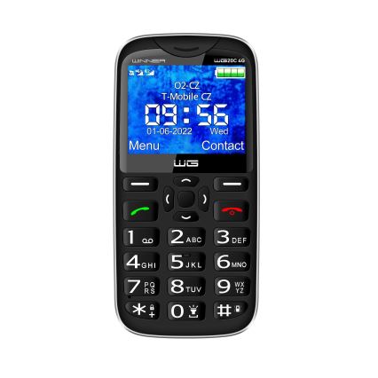 Winner Group - Mobiltelefon időseknek, 1600 mAh, fekete