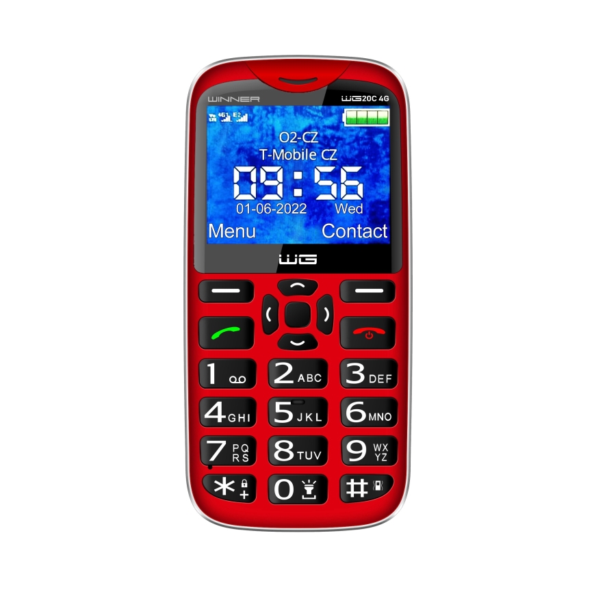 Winner Group - Mobiltelefon időseknek 1600 mAh piros