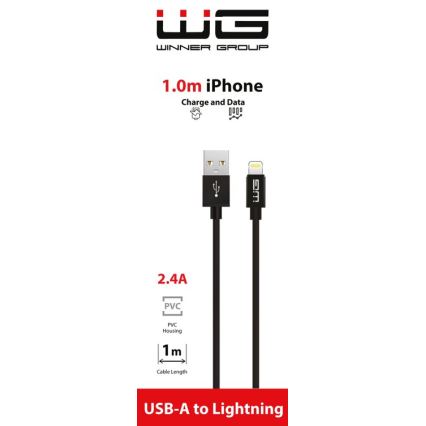 Winner Group - USB vezeték Lightning / USB-A 1m fekete