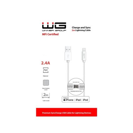 Winner Group - USB vezeték MFI Lightning / USB-A 2m fehér